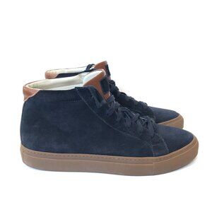 Brunello Cucinelli High Mid Top Lace Up Sneakers Boots Mens 42 9 Blue Suede